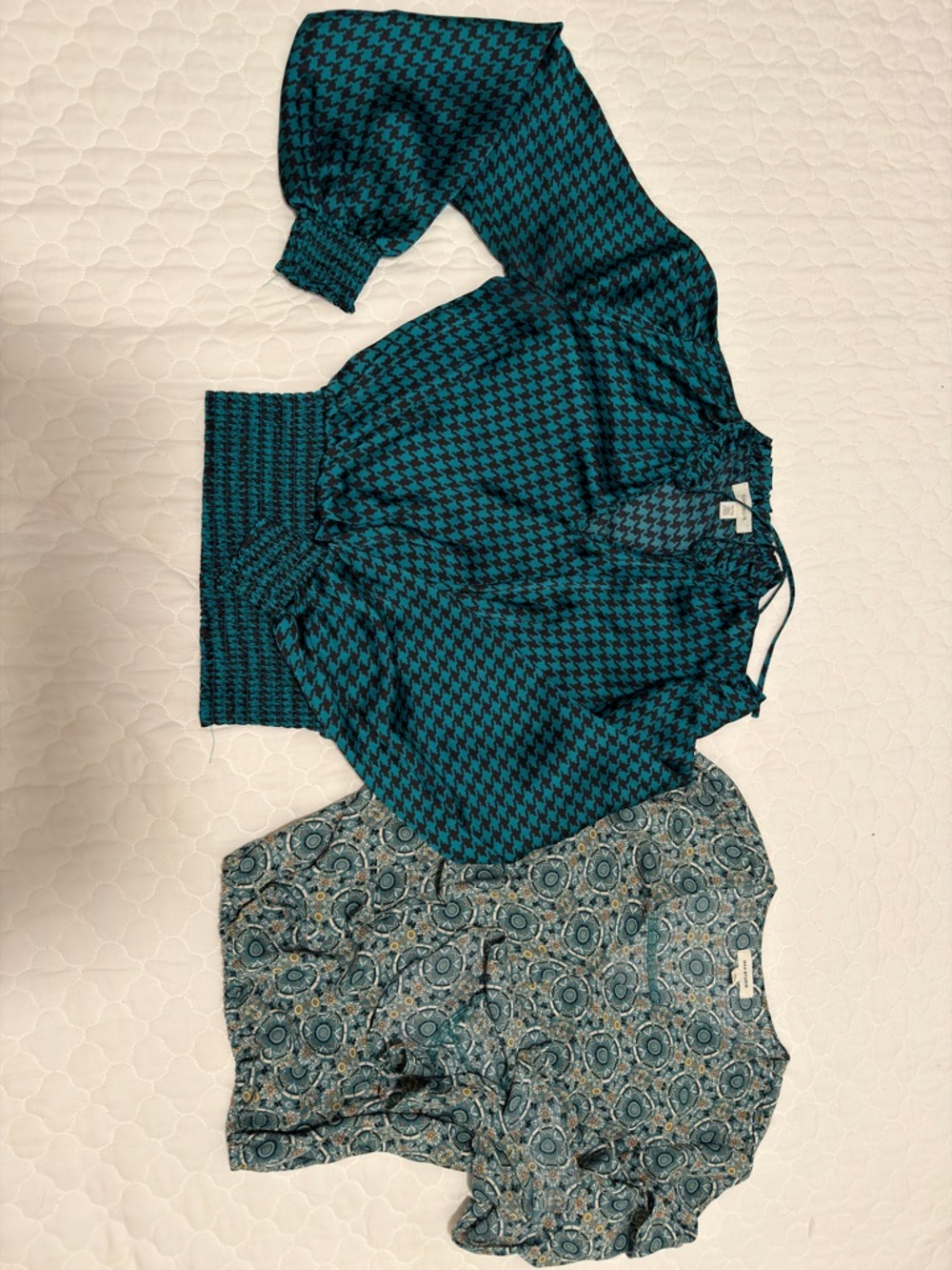 Multiples Teal and Black Asymmetrical Skirt